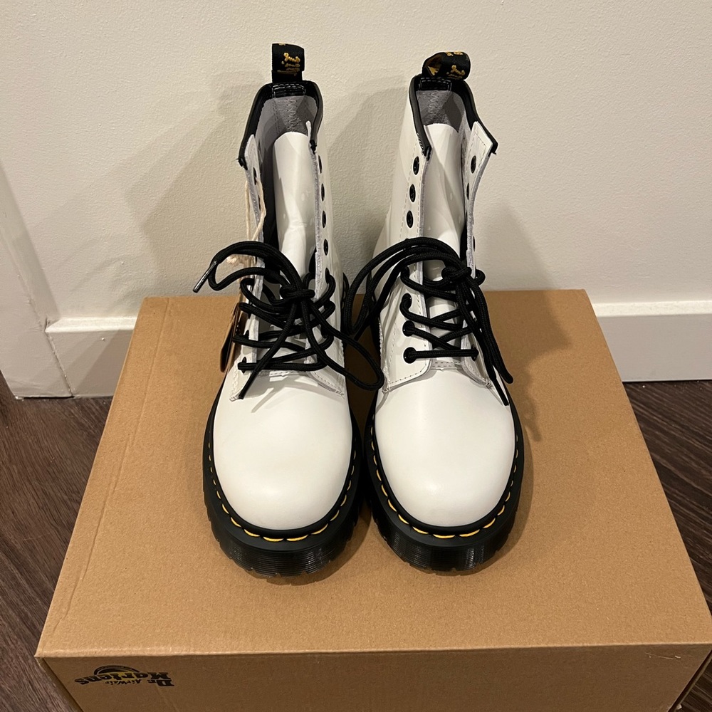 Dr. Martens White 1460 BEX Lug Sole Boot (Unisex)